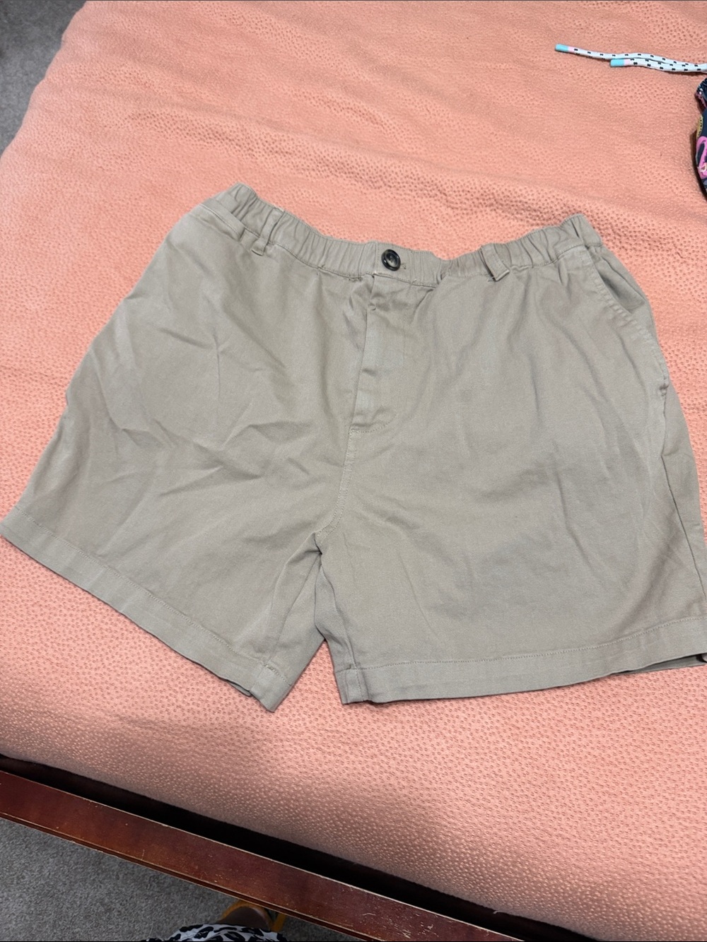 Cove Men's Flat Front Elastic Waist Tan Shorts
